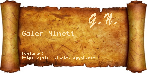 Gaier Ninett névjegykártya